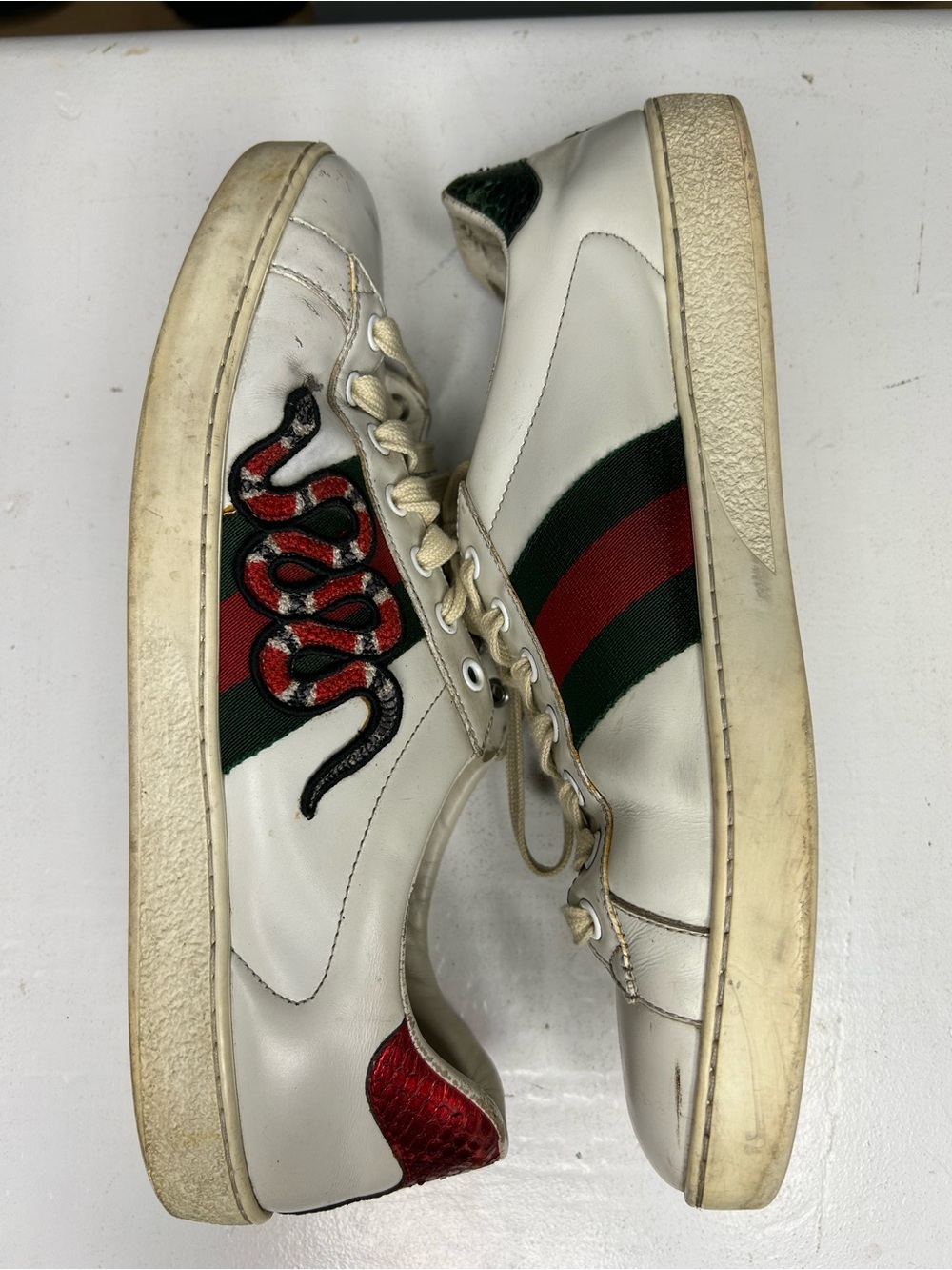 Gucci Ace Sneaker Embroidered Snake Size 9.5G / 10 US Mens - Picture 4 of 9